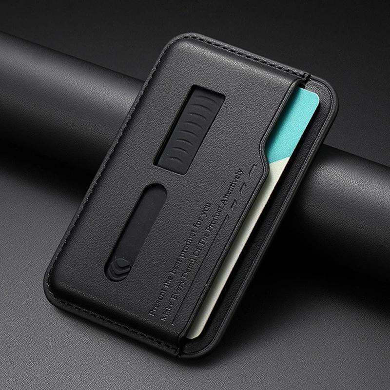 

Hidden Strap Magnetic Leather Wallet Card Holder Case for Magsafe IPhone 14 13 15 17 16 12 Pro Max Plus i16 Mac Safe Stand Cover