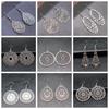 38 Styles Women Ethnic Style Jewelry Earrings Bohemia Carved Round Oval Waterdrop Flower Pattern Dangle Earrings Drop Earrings