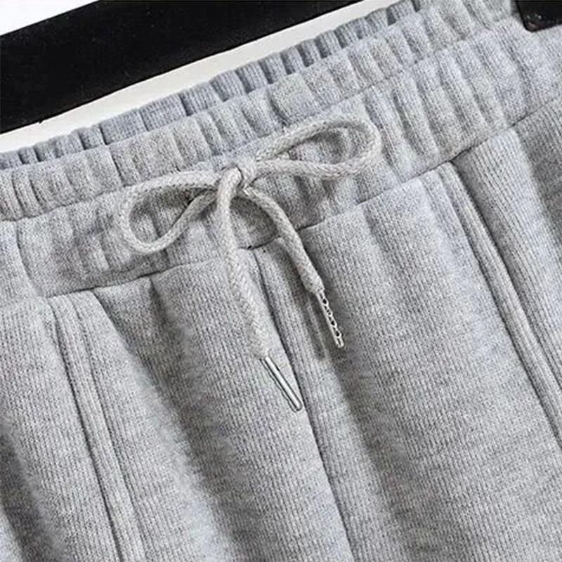 Damen Winterhose Einfarbige Hochtaillierte Hose Verdickte Übergröße Einfache Lockere Freizeit Warme Kordelzughose