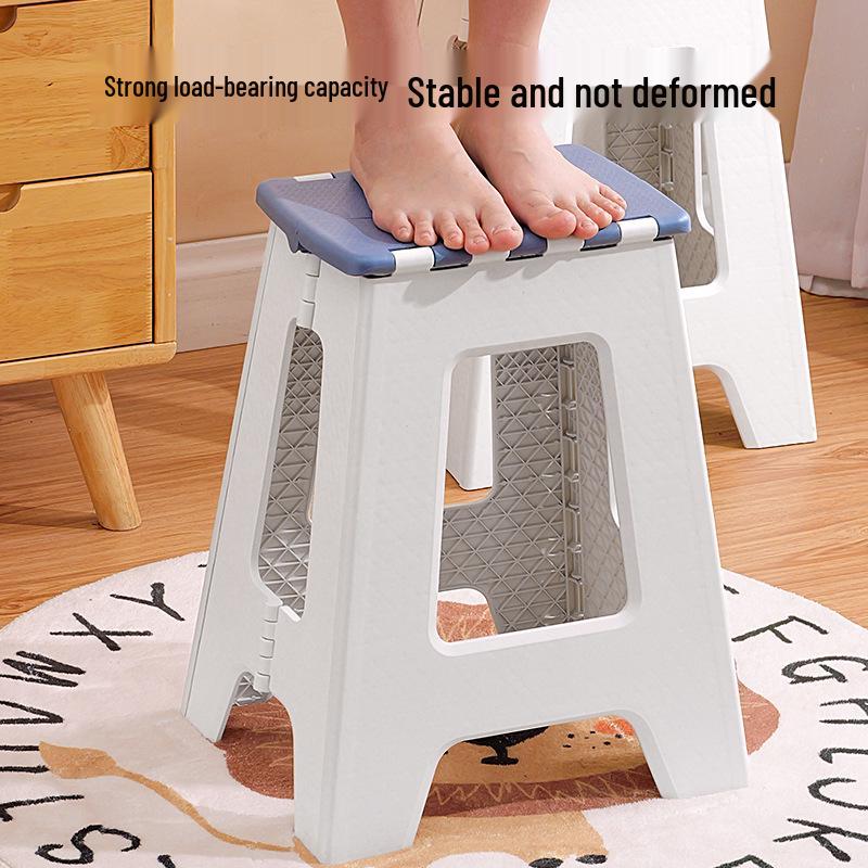 Portable Thickened Plastic Folding Stool for Home, Dining, and Outdoor Use