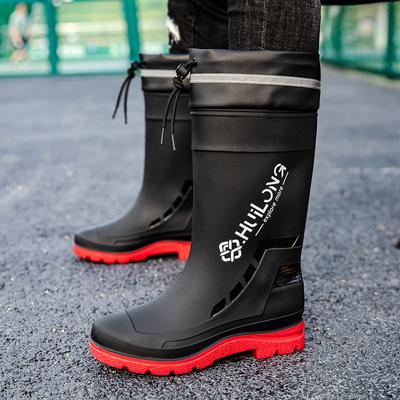 Fashion Outdoor Rain Boots Men Waterproof Boots Anti-Slip Overshoes Fashion Men's Tall Fishing Boots Water Shoes Lightweight Work Boots