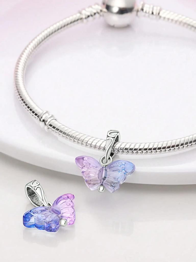 Charm Copper Colors Spring Design Colorful Butterfly Shape Bead For Design Bracelet Diy Beads Stylish Charms Jewellery Making Gift For Women Styfne