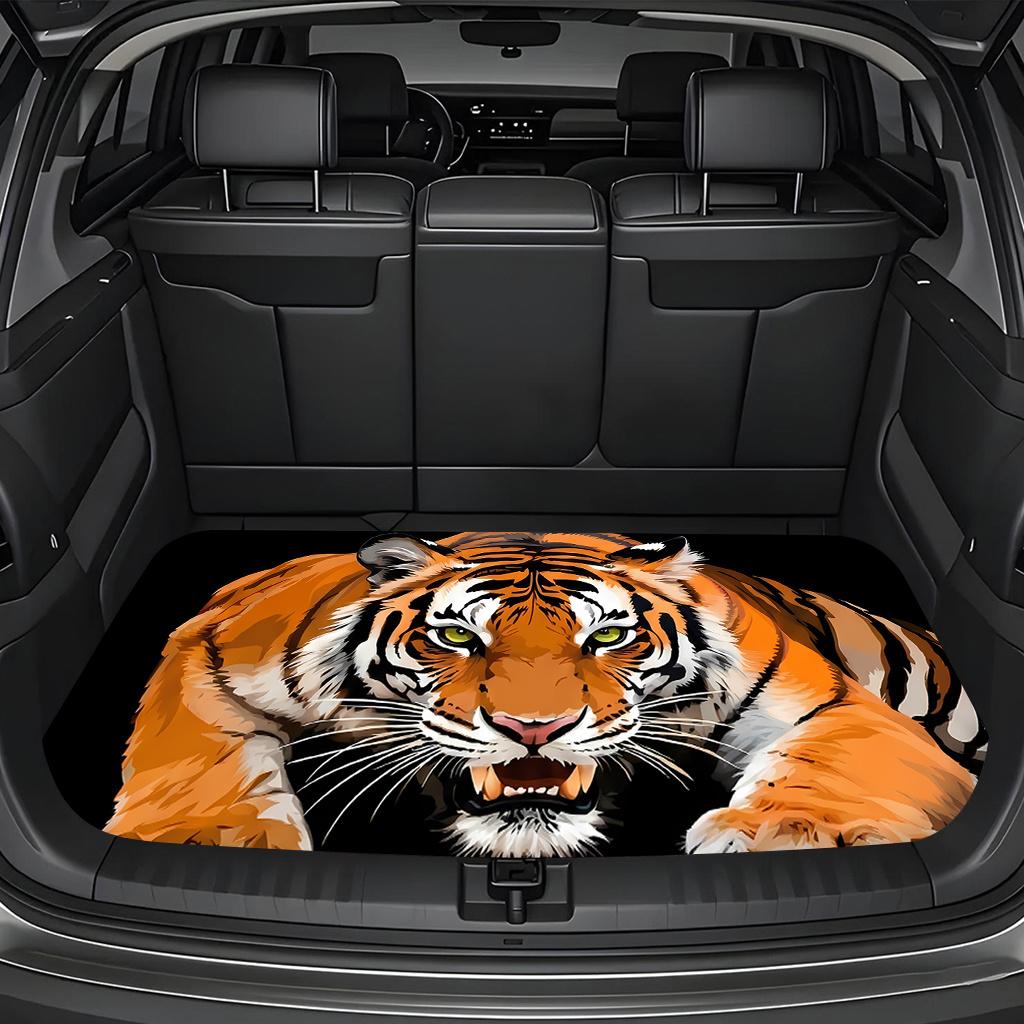 1Pcs Realistic Tiger Pattern Car Trunk Mat with Anti Slip Cargo Liner Waterproof Rear Storage Protector Floor Mat for SUV Sedan