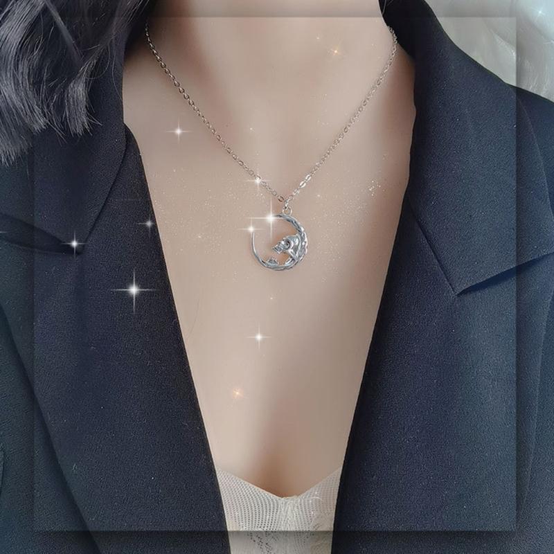 Ocean Theme Necklace Sparkling Mermaids Tail Pendant Choker Minimalisms Cat Butterfly Skull Charm Clavicle Chain Jewelry