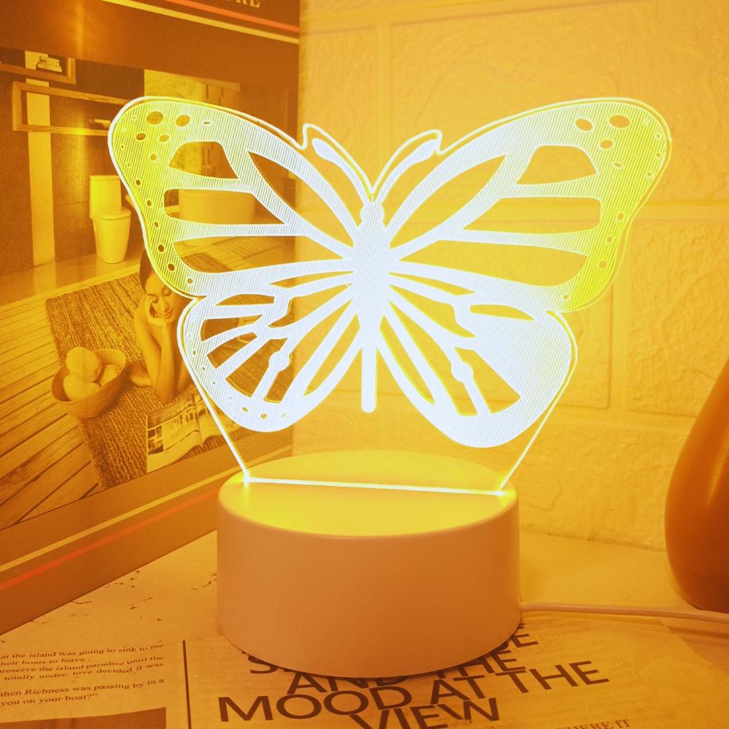USB butterfly shaped 3D night light, soft warm light, suitable for Valentine's Day, weddings, bedroom decoration, and gifts