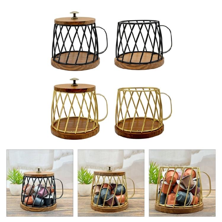 Fashionable Coffee Accessory Storage Basket With Protective Lid Portable for Maintaining Cleanliness and Order