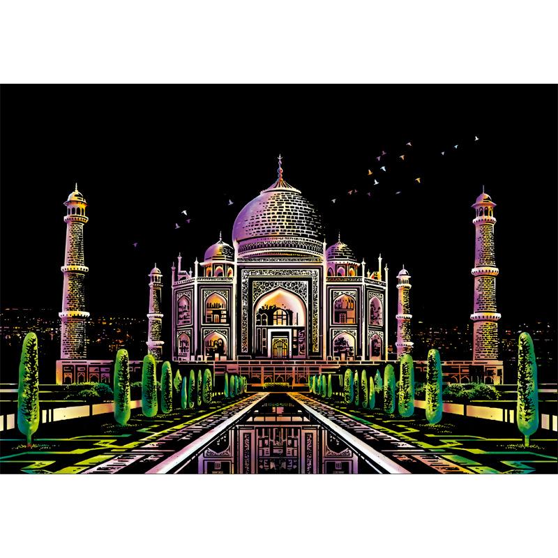 Colorful Cityscape Night View DIY Scratch Art: Relaxing Handmade Birthday Gift