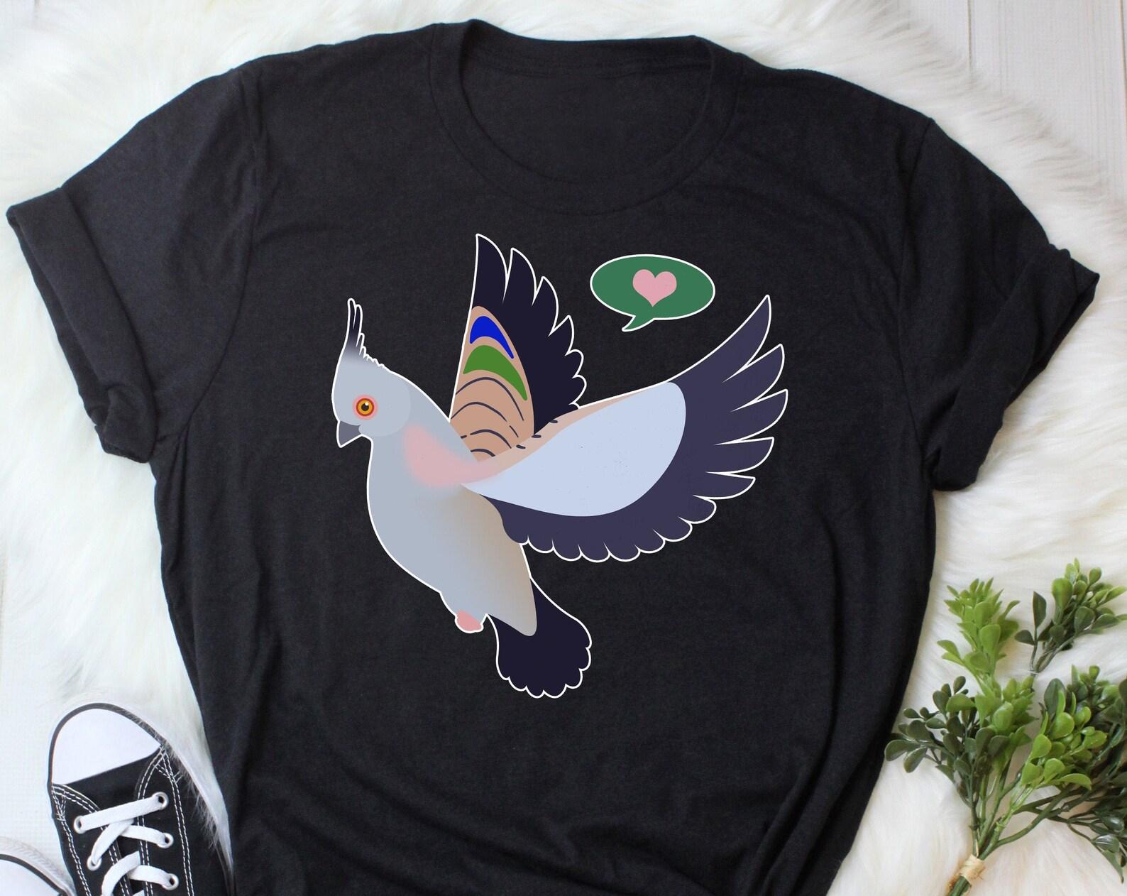Crested Pigeon Shirt, , , Bird Lover Gift, Cute Australian Animal T-shirt, Dove Tshirt, Pet Tee, Tops, Clothing, Australian Bird 140