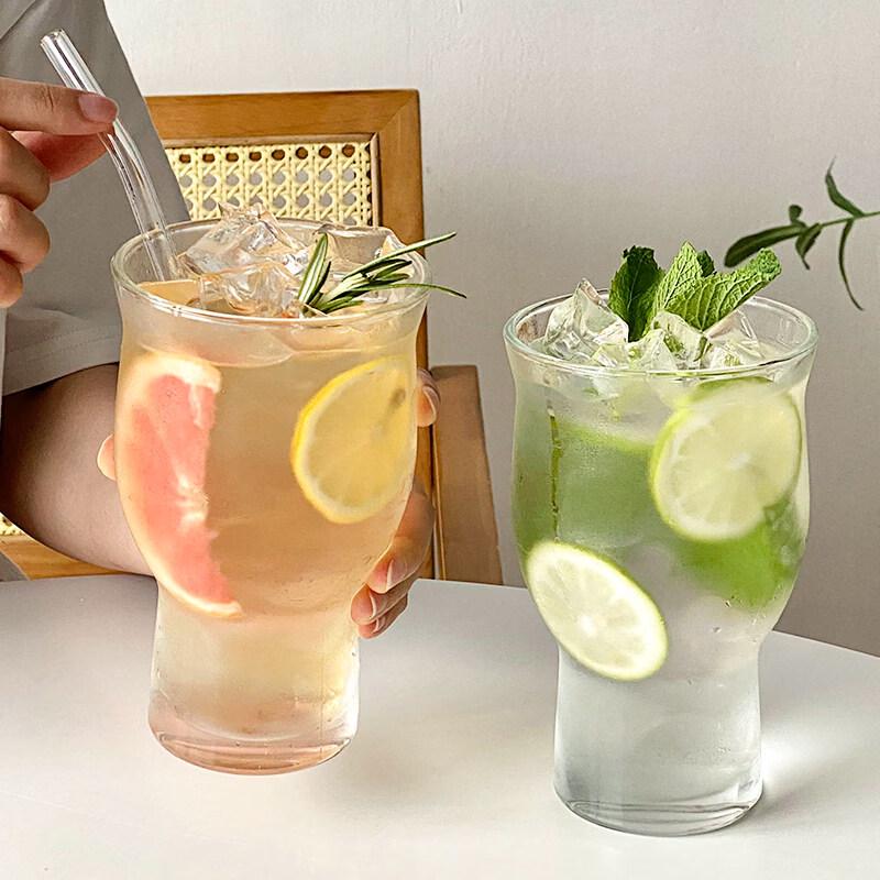 ZISIZ Ins Style Wide Mouth Glass Cup