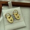 Minimalist Metal Oval Simple Ear Buckle Earrings Pig Nose Retro Light Luxury Texture Exquisite Niche Design Versatile