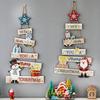 Old Man Snowman Ladder Christmas Tree Ornaments with English Letter Sign for Door and Window Decoration