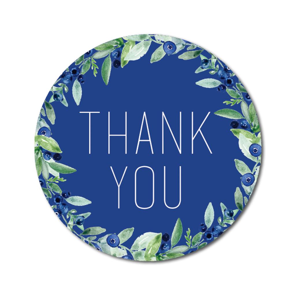 Darling Souvenir Personalized Floral Border Elegant 1.6 Inches Round Thank You Stickers DIY-45