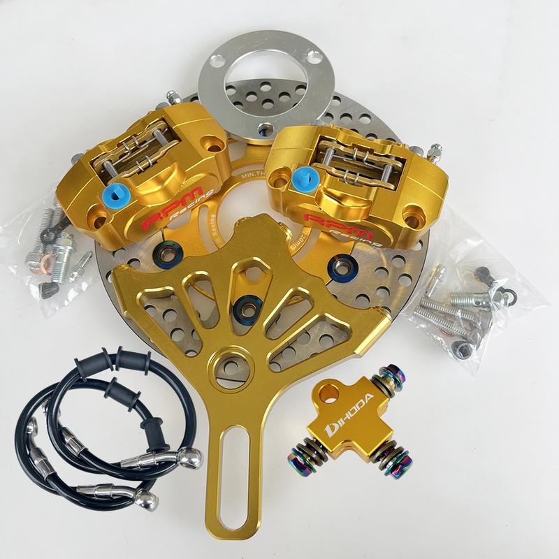Motorcycle 2 piece RPM Brake Calipers with 220 mm Brake disc  For Rear Flat Fork Brake System For Scooter Motorbike Modify