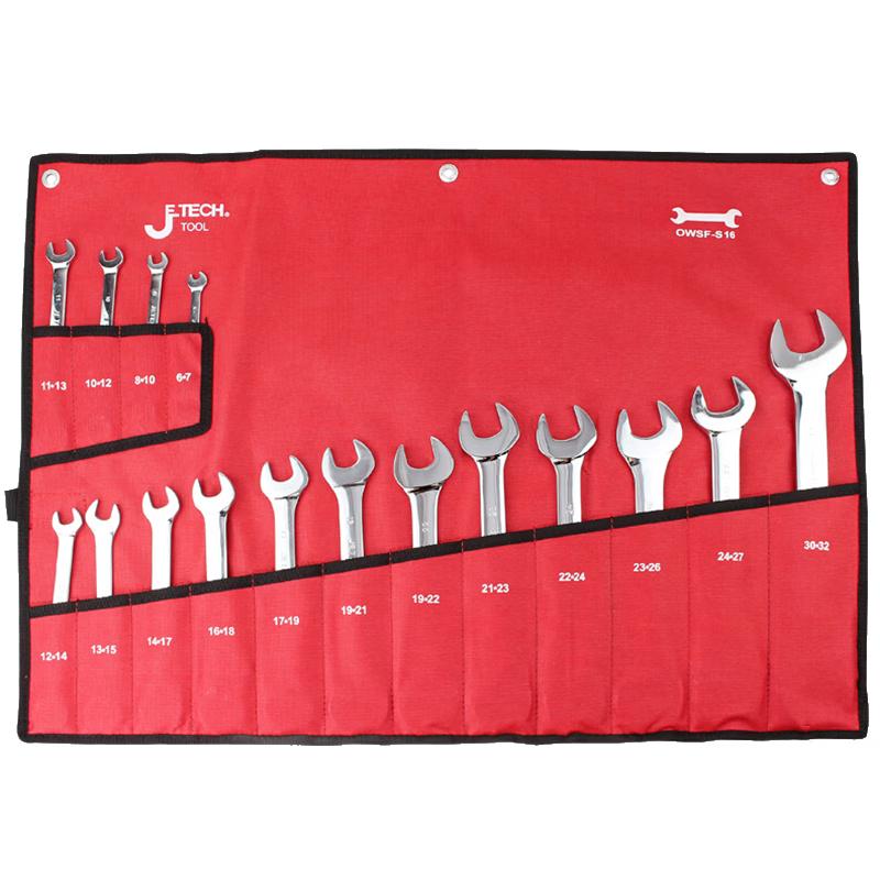 JETECH OWSF-S16 16-Piece Double Open-End Wrench Set