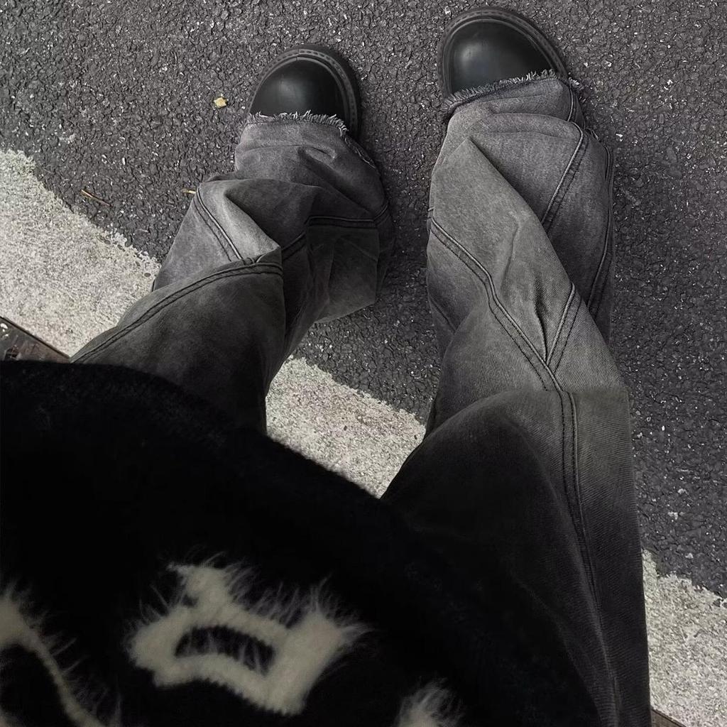 Pánské retro gradientní rozšířené džíny - Podzimní slim střih, široké nohavice