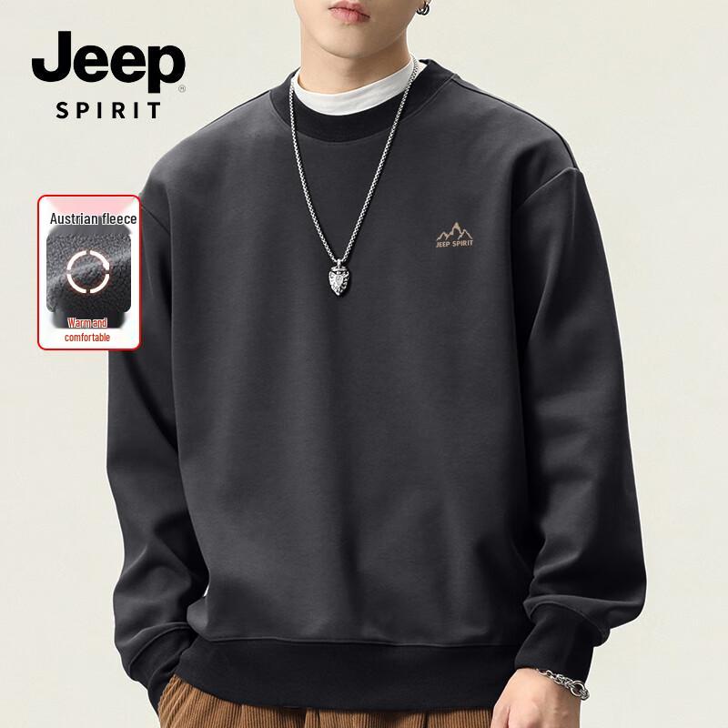 JEEP SPIRIT Men s Heavyweight Fleece Pullover Sweatshirt 2XL