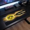 Borussia Dortmund Benutzerdefiniertes Großes Mauspade, Personalisierter Name Textdruck, Fußball Logo Rutschfeste Schreibtischmatte Gaming Geschenk