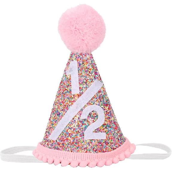 Rainbow Cone Birthday Hat, Glitter Birthday Hat, Perfect Birthday Party Decoration for Boys and Girls