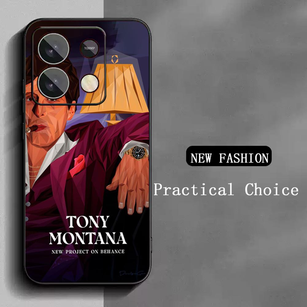 

Tonny montana scarface Classic poster Phone Case For Redmi Note 14 13 12 11 Pro Plus S 5G 14C A3 Soft Black Phone Cover Redmi 13C 5G