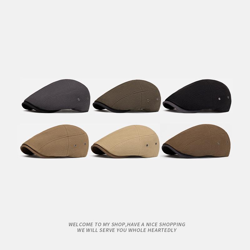 Men's Beret British Retro Summer Breathable Peaked Cap Forward Hat Women's Newspaper Hat