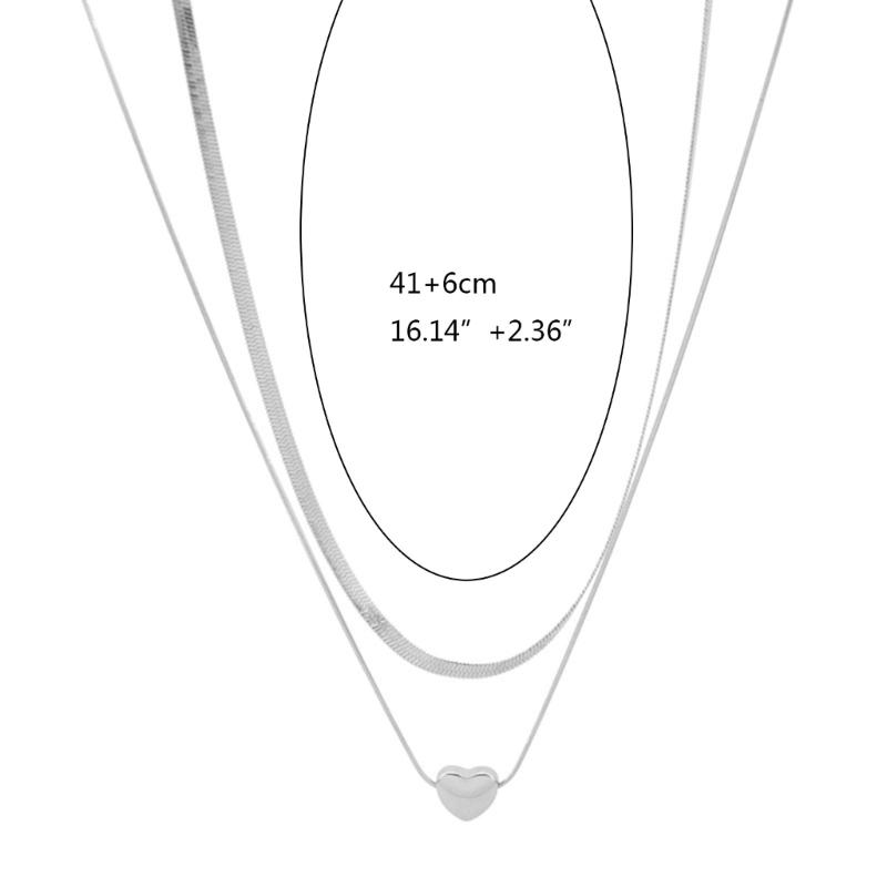 Unique Heart Pendent Necklace Double Layered Pendant Choker Stainless Steel Chain Choker Perfect for Fashionable Ladies