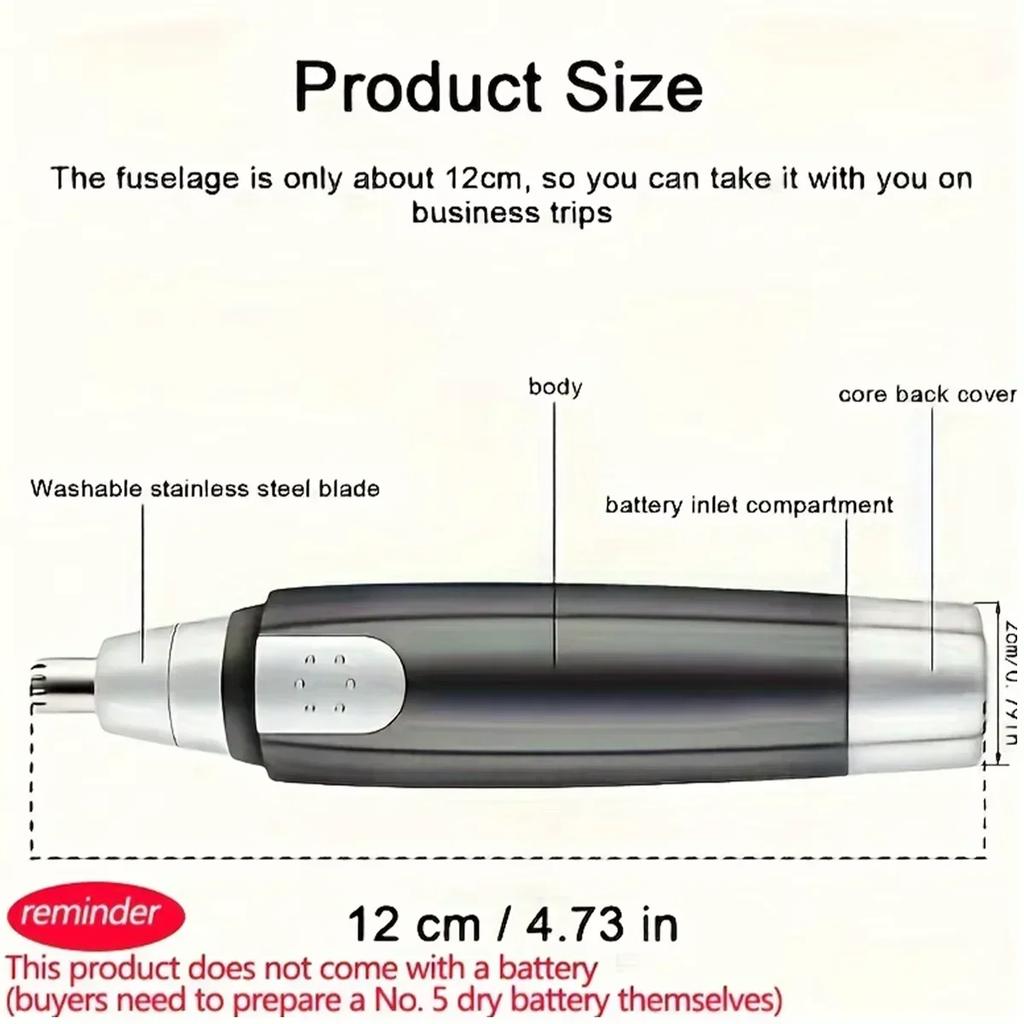 1PC-Medical-Grade Electric Nasal Trimmer - Essential Personal Hygiene Device for Men's Grooming Needs