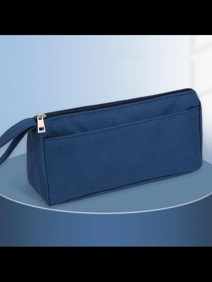Stylish portable Oxford fabric case, simple two-layer, gift set for stationery.