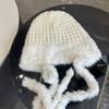 Cute Strap Fleece Knitted Pullover Hat Children Autumn and Winter Warm Ear Protection Wool Hat Shows Small Face