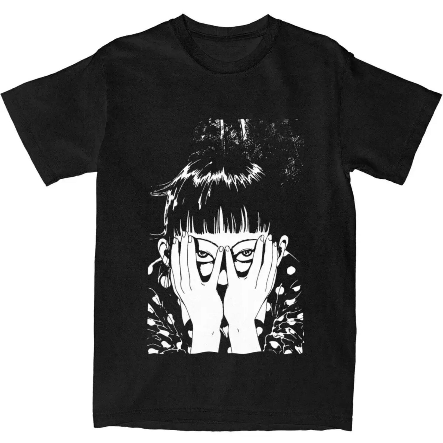 

Suehiro Maruo Girl T-Shirt Junji Ito Comic Vintage 100 Cotton T-Shirts Beach O-Neck Harajuku Tee Shirt Oversized Clothes XXXXXL
