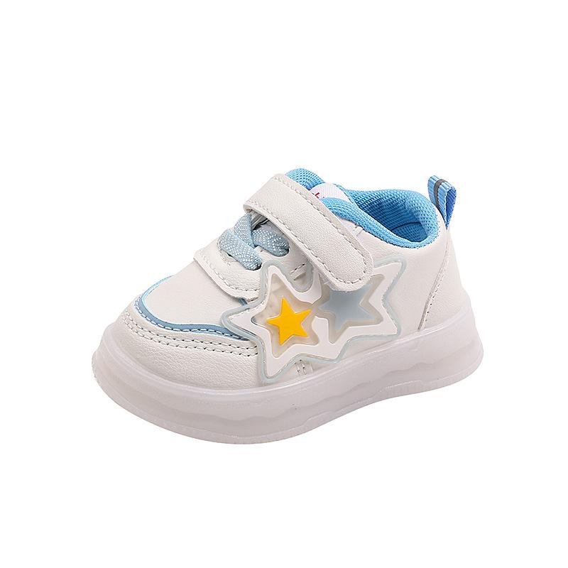 Lichtgevende babyschoentjes: Antislip Zachte Zool Sneakers voor Baby's & Peuters (0-2 jaar) - Jongens & Meisjes, Wit, Lente/Herfst