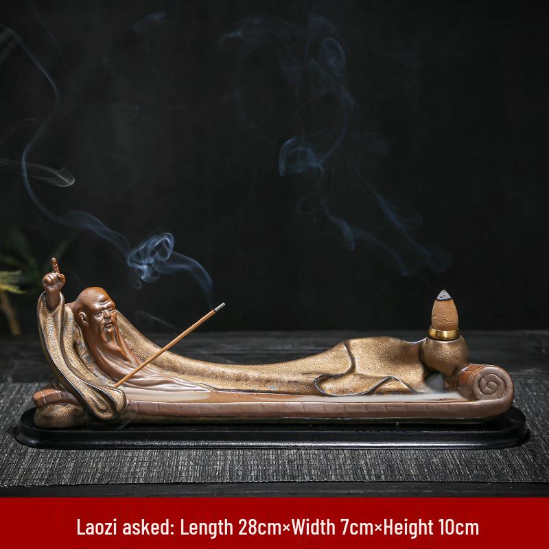 

Artistic Ceramic Backflow Incense Burner Stand - Perfect for Tea or Incense Ceremonies