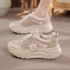 Little white shoes with skirts, thick-soled and versatile 2025 new foreign-style casual shoes, muffin and inner height-increasing sports shoes