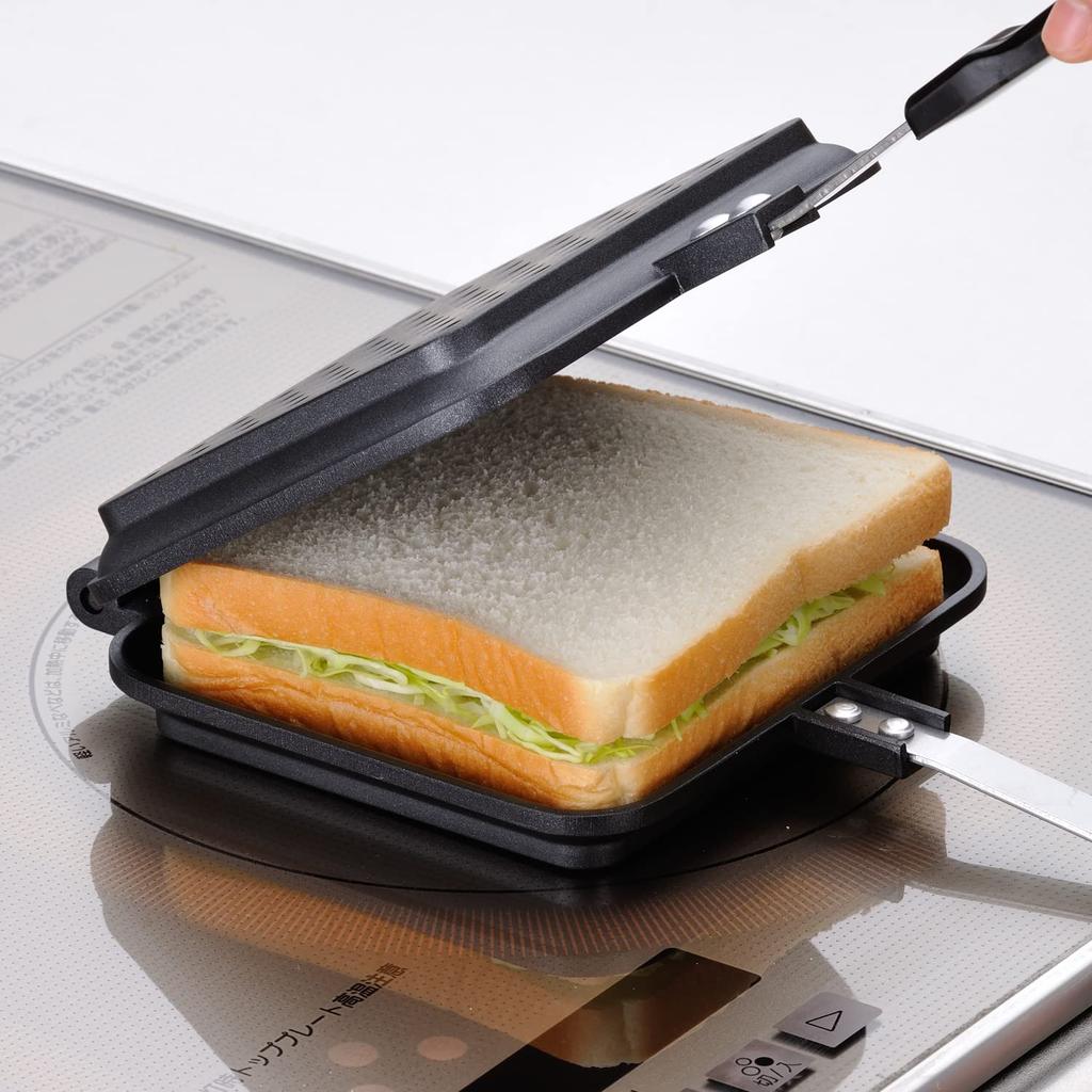 Wahei Freiz Hot Sandwich Maker, Induction and Gas Compatible, Removable, Ideal for Outdoor Camping and Veranping, Model RB-2048
