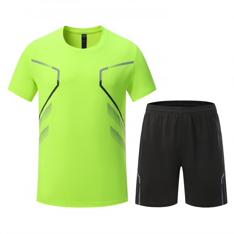 Adult Running Sportswear Quick Drying T-shirt Set Short Sleeve Uniform Fitness Clothes Tracksuit Gym Sports Outfit Clothing