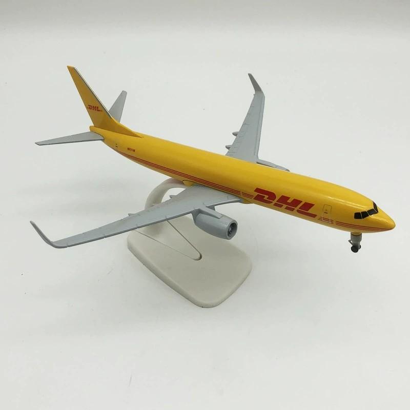 DHL Airways 20cm B737 Diecast Alloy Airplane With Wheel & Stand Aircraft Model Collection Display Aviation Enthusiast Gift