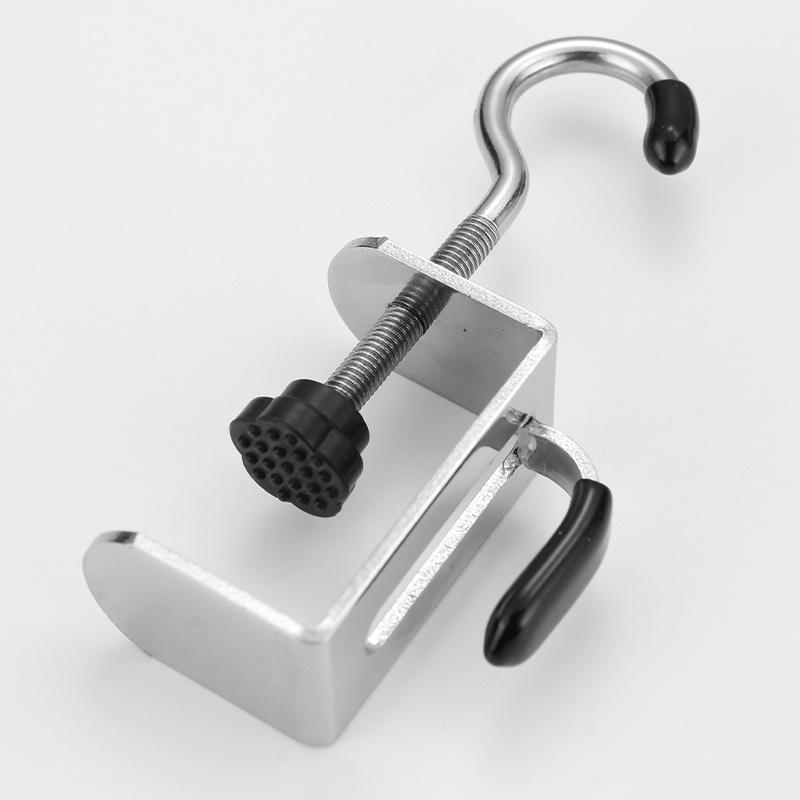 Stainless Steel Double Hook Removable Desk Hook for Backpacks - Side Mount for Student Desk, or Dormitory
