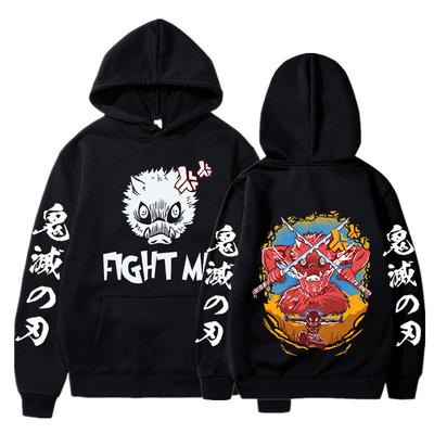 Japanese Hot Anime Demon Slayer Hoodie Kimetsu No Yaiba Funny Boar Head Inosuke Hooded Sweatshirts Long Sleeve Pullover Oversized
