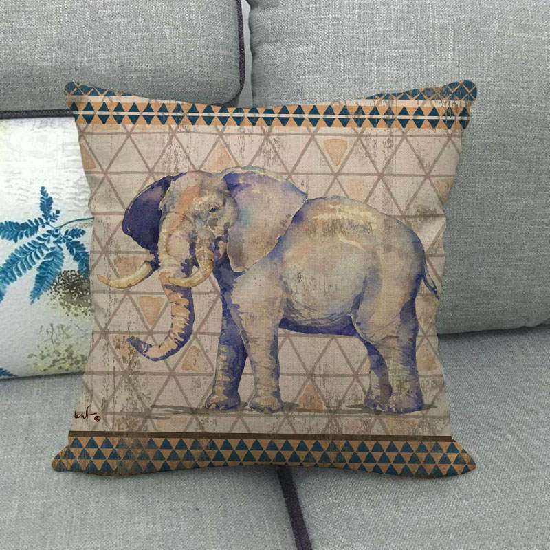 Nordic Vintage Animal Patterns Digital Printing Short Plush Pillow Covers For Car Sofa Office Cushion Cover Home Goods