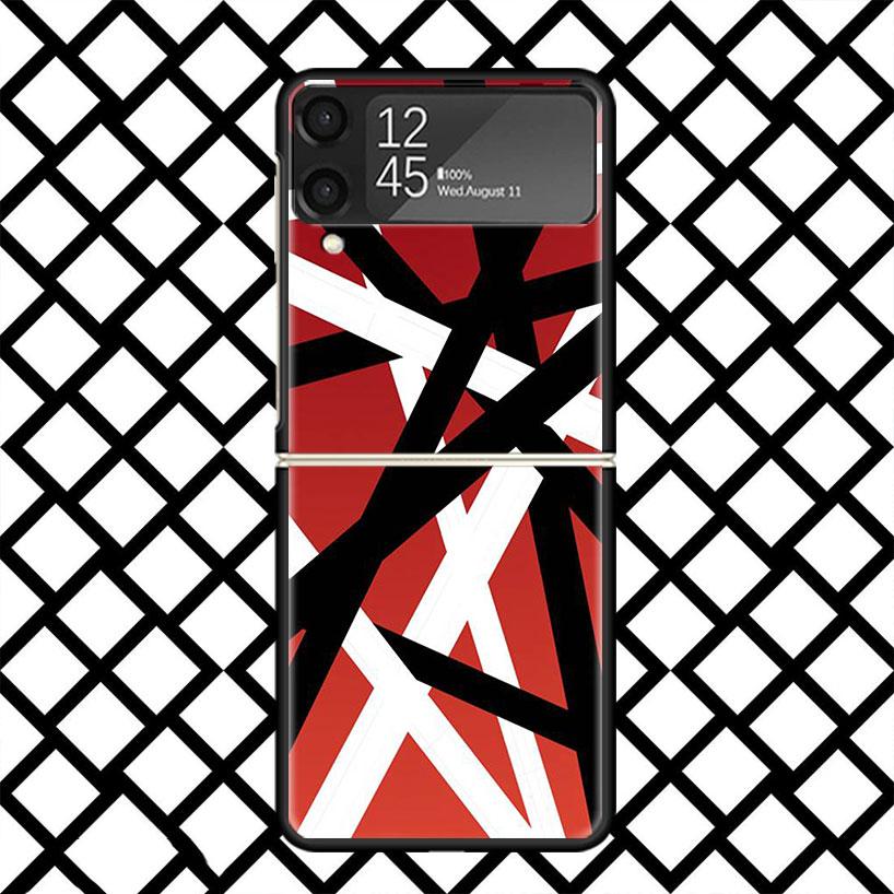 Eddie Van Halen Graphic Guitar Phone Case For Samsung Z Flip 7 6 5 4 3 Galaxy ZFLIP7 ZFlip6 5G Flip5 Flip4 Flip3 5g Black Hard C