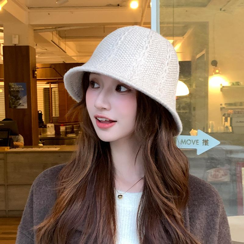 Hat Female Confinement Hat Japanese Cute Cat Ears Headgear Showing A Small Face Warm Ear Protection Knitted Hat