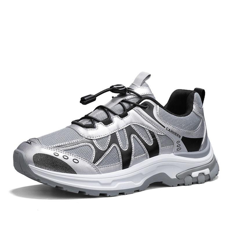 Four Seasons Trend Fashion Low-top Foot Hiking Shoes Contrast Colors Men's Outdoor Casual Sneakers Student Platform Shoes
