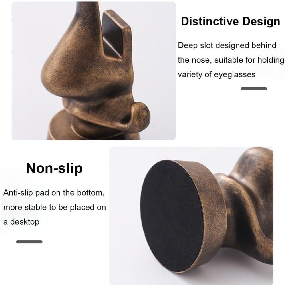 Funny Eyeglasses Stand Nose Shape Nose Resin Sculpture Desktop Glasses Holder Home Decoration