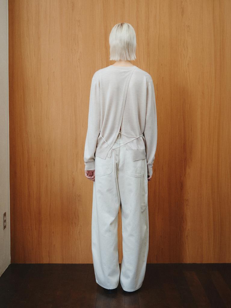 Reply Wool Back Slit Pullover_Pale Beige