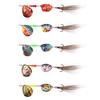 5pcs Metal Spoon Spinner Fishing Lure with Feather Treble Hook Artificial Bait Hard Bait for Bass Trout