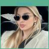Vintage Metal Retro Sunlight Oval Sunglasses For Men And Women With Uv400 Protection