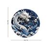 Wood Chinese Dragon Wooden Wall Sign, Round Art Decor, Abstract Paper Cut Design, Waterproof and Weather Resistant for Door, Wall, Home, Room