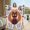 Flanell warmer Komfort weiche Japan Plüschdecke für Katze Sofa Wohnzimmer Büro Anime schwarz Schlafzimmer klassisch Reise niedliches Geschenk