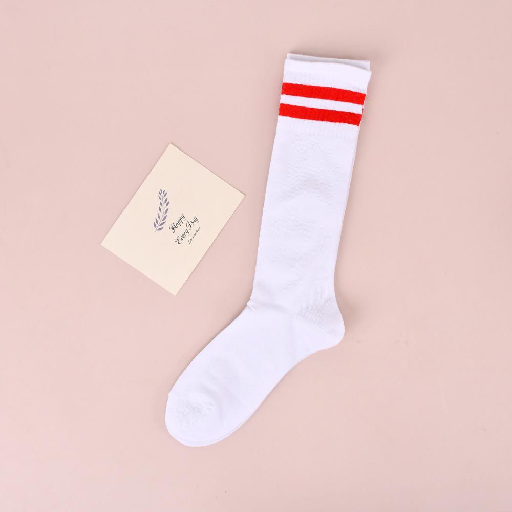 Children'S Stockings Girls' Summer Thin Boys' Football Socks Solid Color Cotton Socks High Tube White Socks Student Long Socks Tide