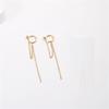 Fenny Waterproof Versatile Popular Chain Tassel Dangle C-shaped Hoop Earring No Fade  Stainless Steel Ladies Jewelry