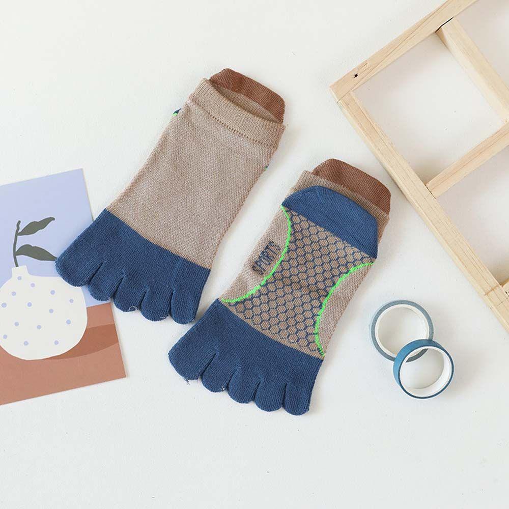 

Baby Kids Five-Finger Socks Color Matching Sweat Absorbing Sports Cotton Socks Girls Boys Mesh Breathable Split Toe Socks M 7-12Y кавовий